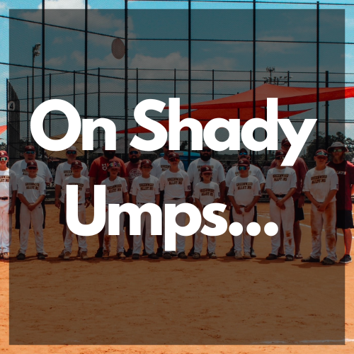 On Shady Umpires, Sweat, and Raising Boys.